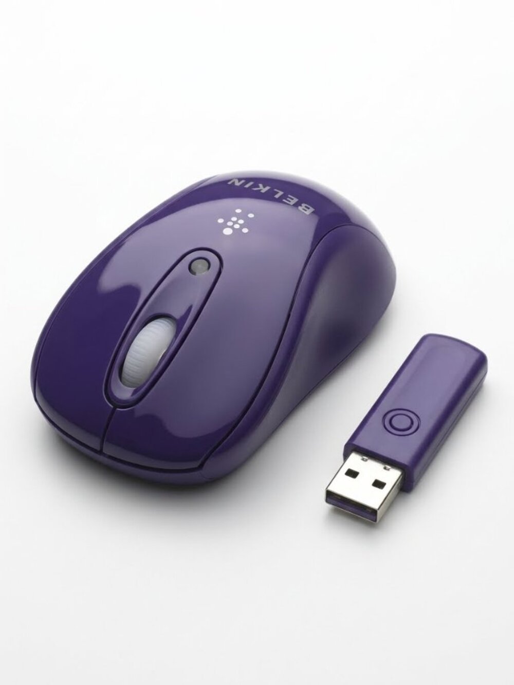 Belkin F5L075 Wireless Optical Mobile Mouse Purple with USB Dongle Receiver